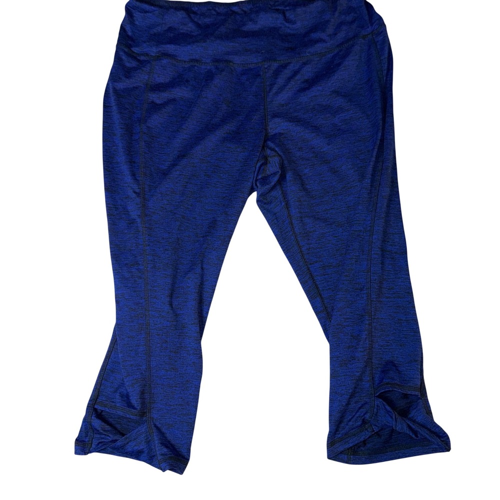 Lane Bryant Plus Size Capri Leggings Blue Black Heathered Stretch Sz 22/24‎